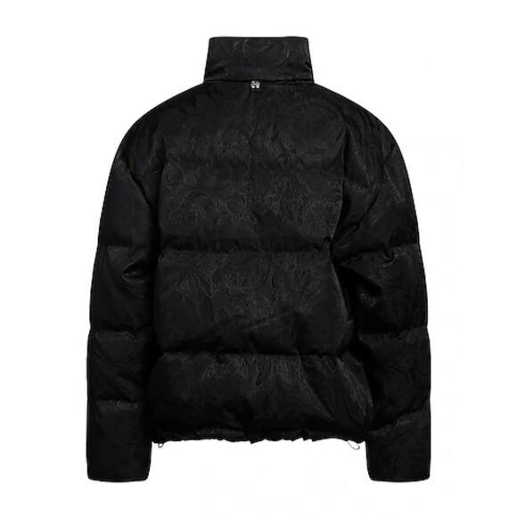 NWT Versace 54 XXL Barocco Jacquard Black Goose Down Hooded Puffer Jacket $2,425 - Picture 2 of 16